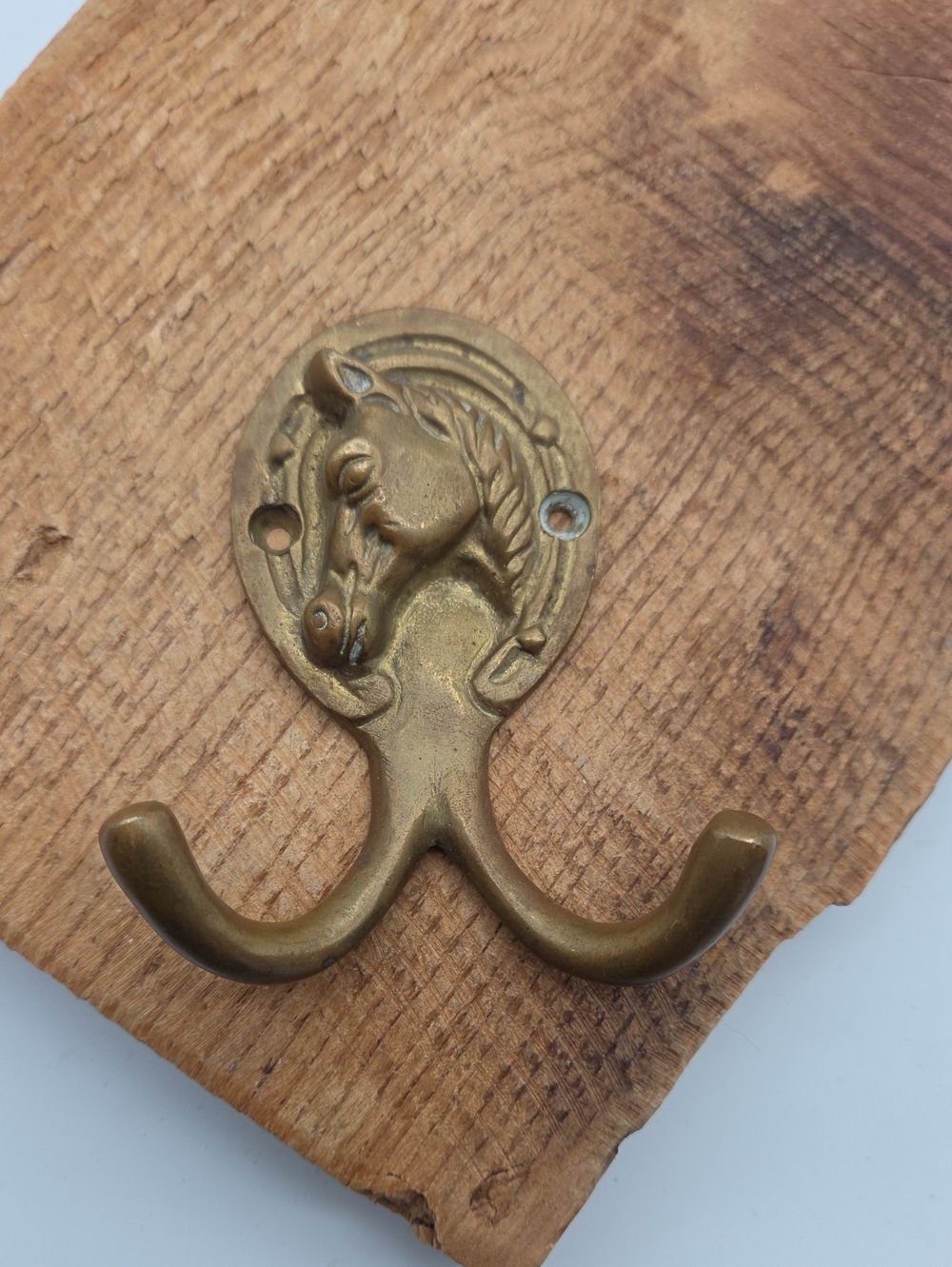 Vintage Brass Horse Head Double Wall Hook